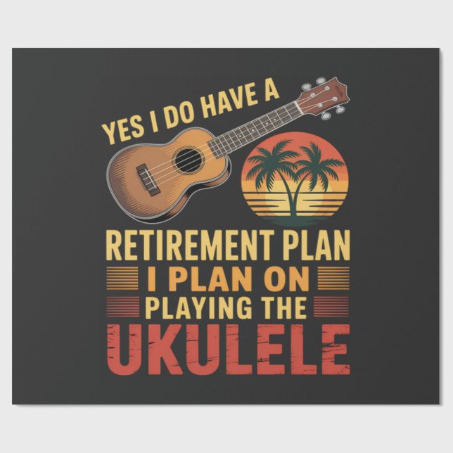 Papel De Presente Plano de Aposentadoria Ukulele Engraçado (Aberto)