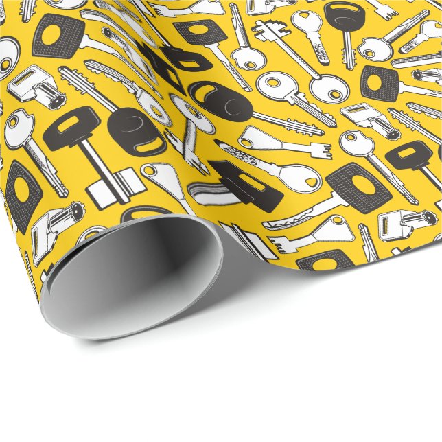 Papel De Presente Plano de Fundo do Conjunto de Chaves (Ponta do rolo)