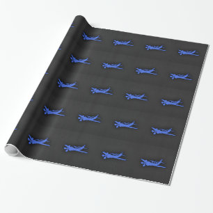 Papel De Presente Plano Real Azul Pequeno