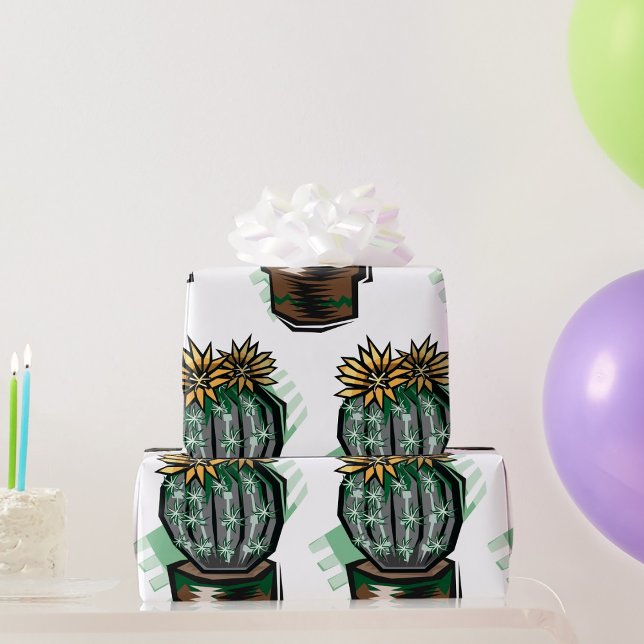 Papel De Presente Planta De Cactus Em Um Pote (Criador carregado)
