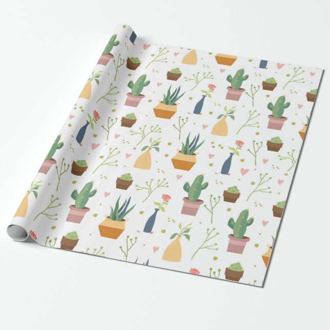 Papel De Presente Plantas De Casa (Desenrolado)
