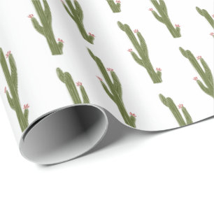 Papel De Presente Plantas Desérticas Saguaro Cactus Dão Qualquer Fun