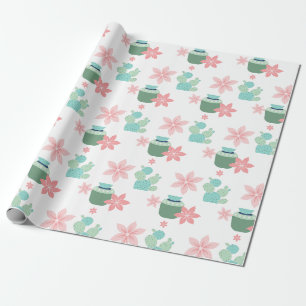Papel De Presente Plantas suculentas aquarela