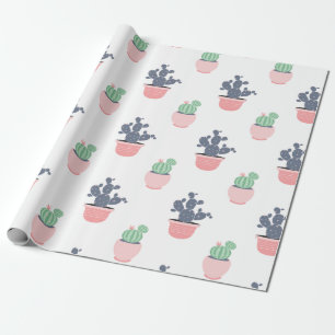 Papel De Presente Plantas suculentas aquarela