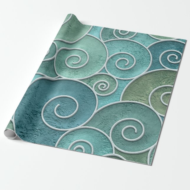 Papel De Presente Plaster wall seamless texture with swirls pattern, (Desenrolado)