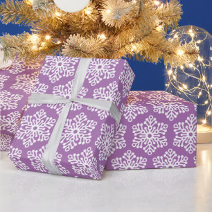 Papel De Presente plástico bonito com floco de neve de Natal roxo