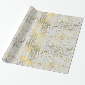 Papel De Presente plástico branco e de ouro para dom