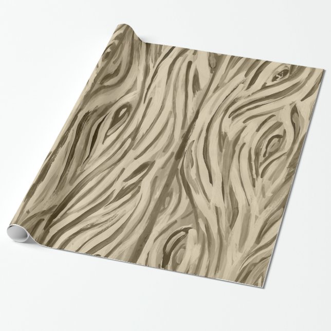 Papel De Presente plástico de conselho de madeira (Desenrolado)
