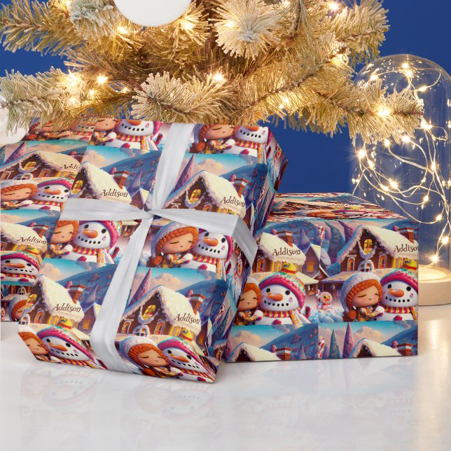 Papel De Presente Playday de Natal Gingerpão Snowman Winter (Feriados)