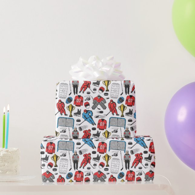 Papel De Presente Players de hóquei Refere Players de Rink de Ice (Presentes para festas)