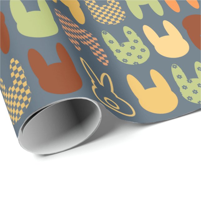 Papel De Presente Playful Bunny Shapes Pattern (Ponta do rolo)