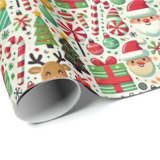 Papel De Presente Playful Christmas Wrapping Paper for Kids