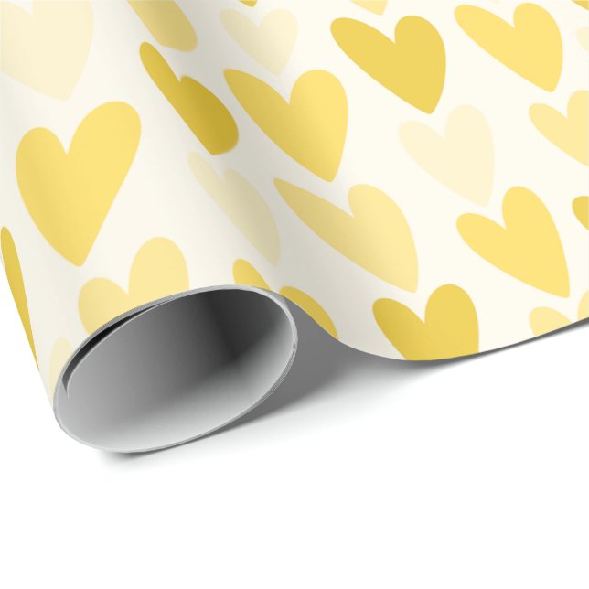 Papel De Presente Playful Hand-Drawn Heart Pattern (Ponta do rolo)