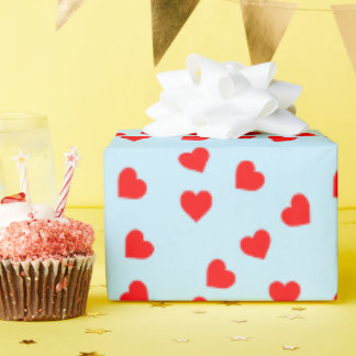 Papel De Presente Playful romântico Padrão de Coração Vermelho Paste
