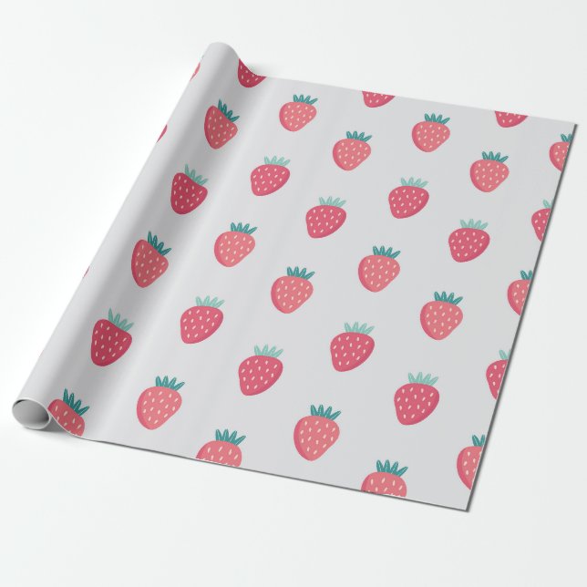 Papel De Presente Playful Strawberry (Desenrolado)