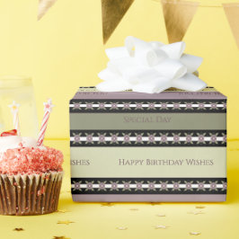 Papel De Presente Plum Black E Olive Green Designer