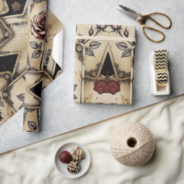 Papel De Presente Plum Roses Mechanical Steampunk 