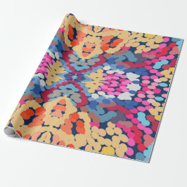 Papel De Presente Plumeria Tropical Flores Apontadas Padrão de Azule