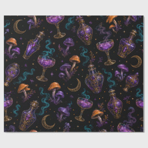 Papel De Presente Poção Gótica de Bruxa Halloween