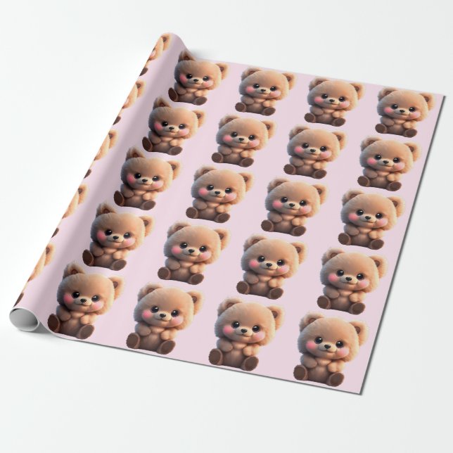 Papel De Presente Podemos mal esperar ursinho fofo (Desenrolado)