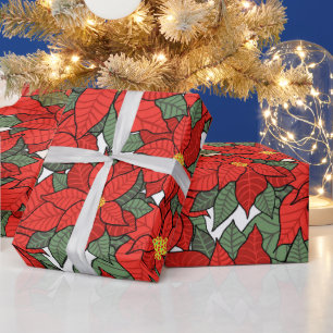 Papel De Presente Poinsettia