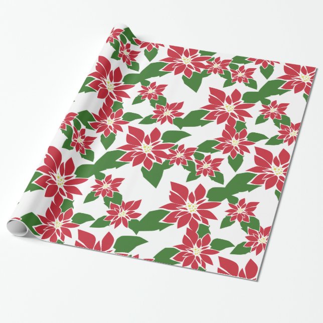 Papel De Presente Poinsettia (Desenrolado)