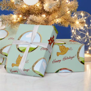 Papel De Presente Poinsettia e Foto Personalizada