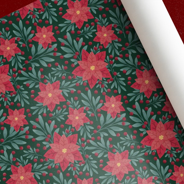 Papel De Presente Poinsettia — Papel de Moldagem de Férias de Natal (Criador carregado)