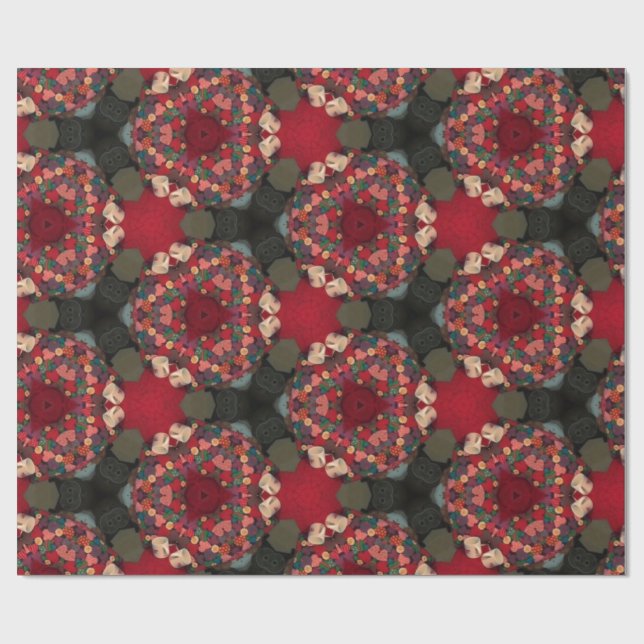 Papel De Presente Poinsettia Trifectata Design Abstrato Ii  (Aberto)