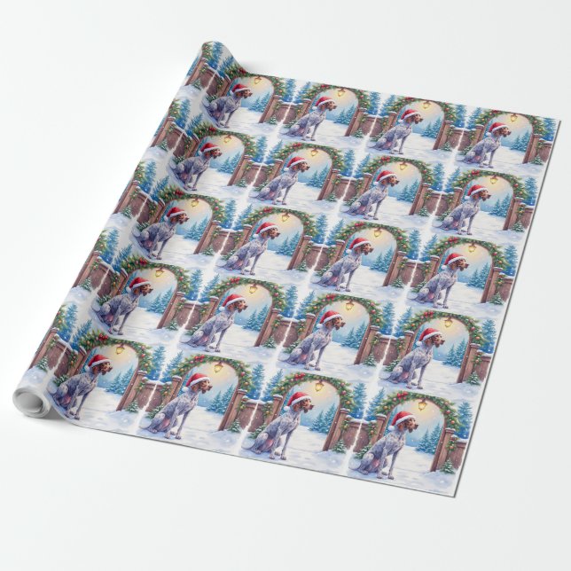 Papel De Presente Pointer Alemão de Cabelo Curto Porta Nevada Chapéu (Desenrolado)