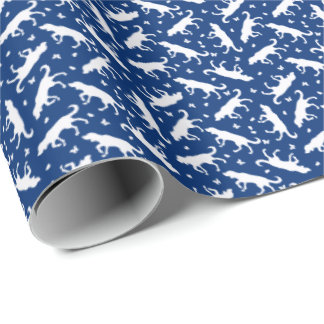 Papel De Presente Pointers and Butterflies (Blue) Wrapping Paper