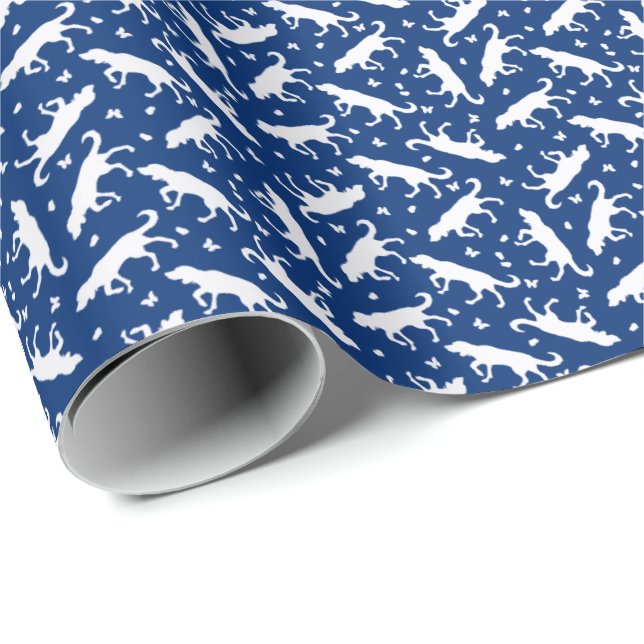 Papel De Presente Pointers and Butterflies (Blue) Wrapping Paper (Ponta do rolo)