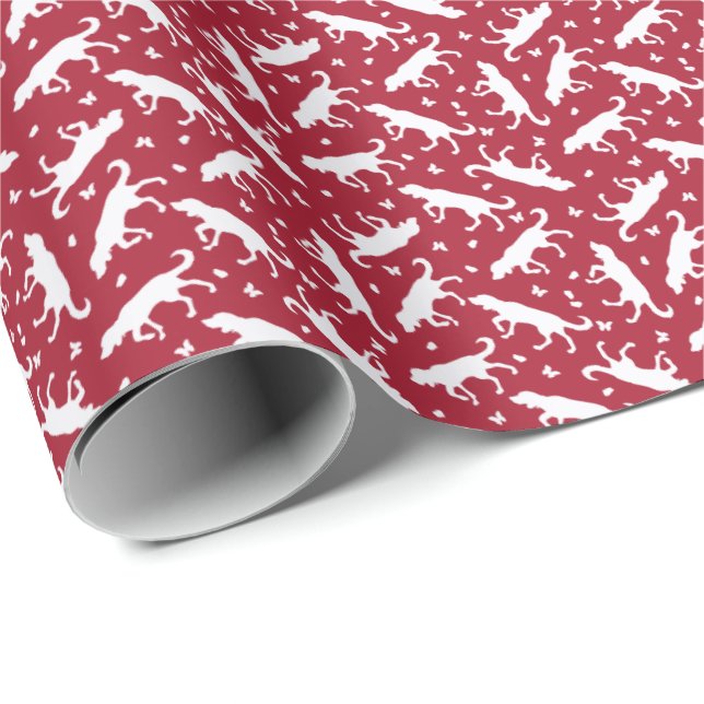 Papel De Presente Pointers and Butterflies (Red() Wrapping Paper (Ponta do rolo)