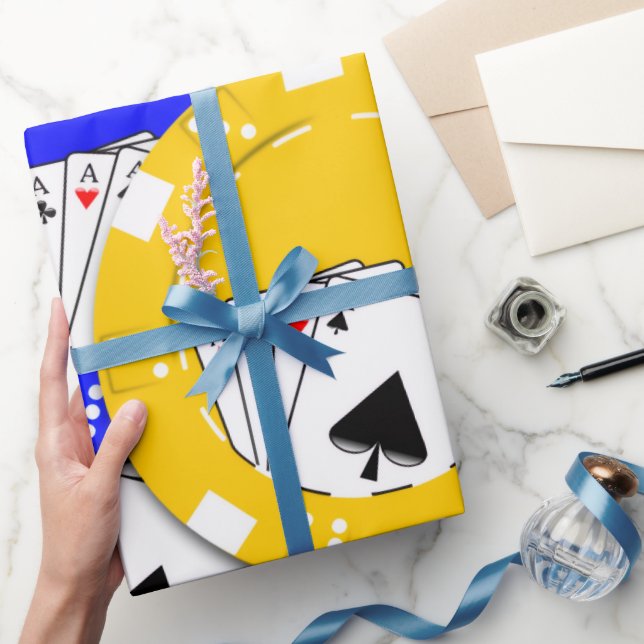 Papel De Presente Poker Chip  (Presentear)