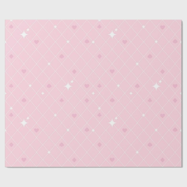 Papel De Presente Poker pink pattern (Aberto)