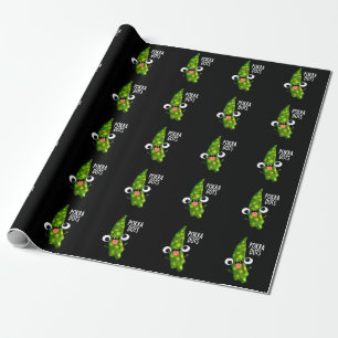 Papel De Presente Pokra Dots Engraçado Okra Pun Dark BG