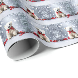 Papel De Presente Polar Bear Christmas Holiday Wrapping Paper