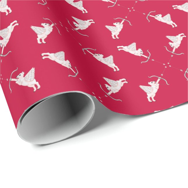 Papel De Presente Polar Bear Cupids Wrapping Paper (Ponta do rolo)