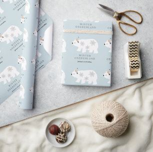 Papel De Presente Polar Bear Winter Onederland primeiro aniversario 