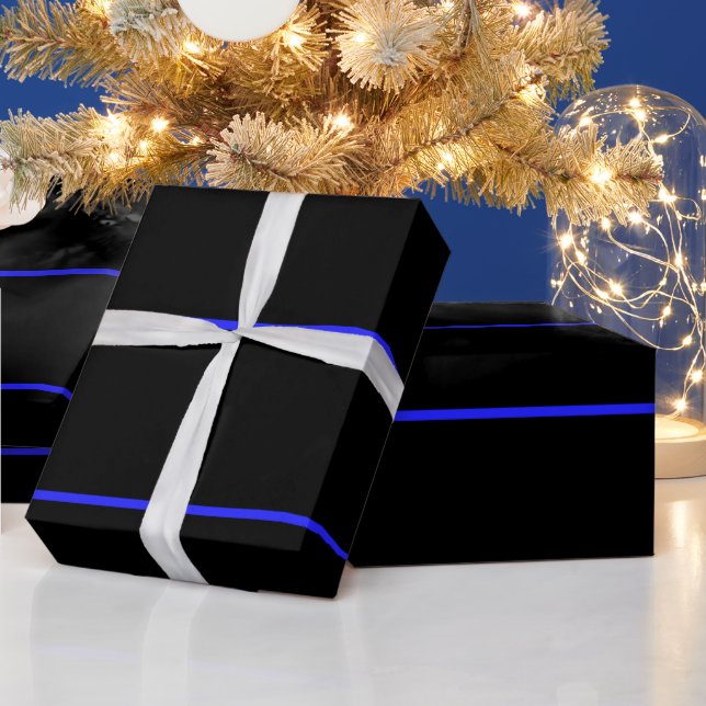 Papel De Presente Polícia Polícia - Linha Azul Fino (Feriados)