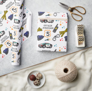 Papel De Presente Policial e Festa de aniversário de Carros