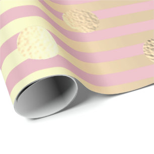 Papel De Presente Polka Pequenos Pontos Grelha Pastel Rosa Foxier Do