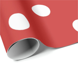 Papel De Presente Polka Pequenos Pontos Ladybird Vivid Vermelho Ruby