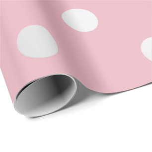 Papel De Presente Polka Pequenos Pontos Rosa Pó Blush Cinza Prateado