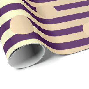 Papel De Presente Polka Pequenos Pontos Strips Roxo Púrpura Foxier d