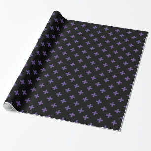 Papel De Presente Polka ultravioleta cruza em preto