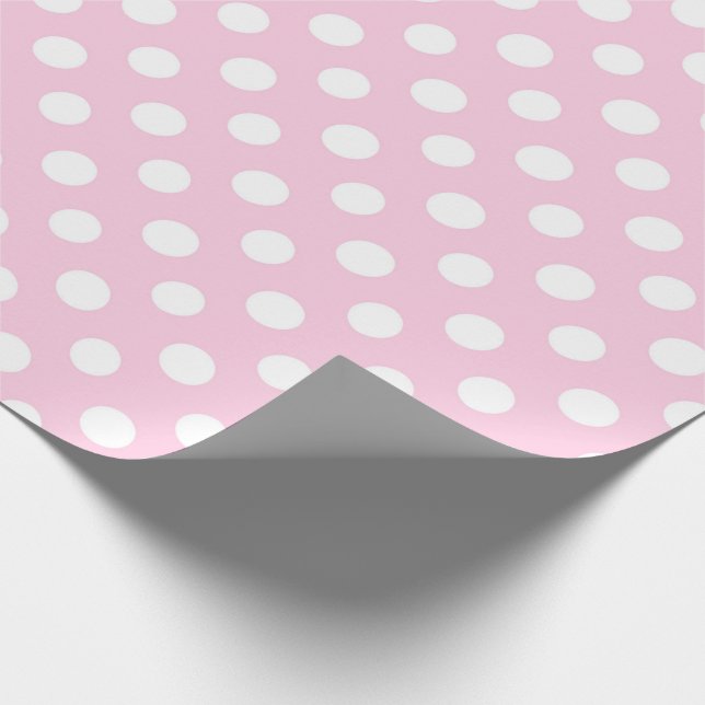 Papel De Presente Polkadot Girly Modern Cute Rosa (Ponta)