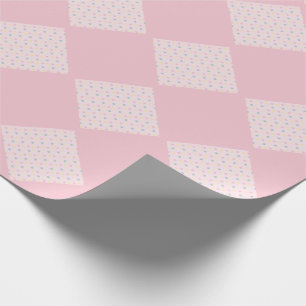 Papel De Presente Polkadots Verdes Rosa Chá de fraldas Minimalista