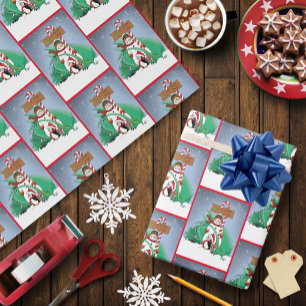 Papel De Presente Polo Norte Snowman Dragon Penguin Natal