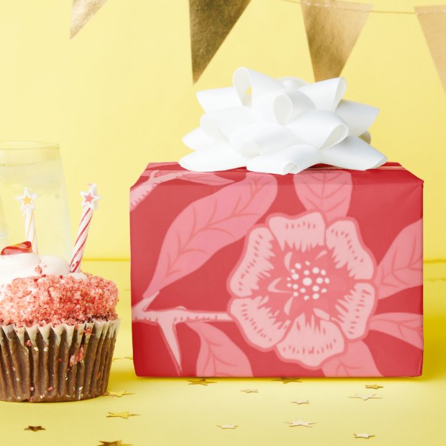 Papel De Presente Pomegranate in Christmas Red (Festa de aniversário)